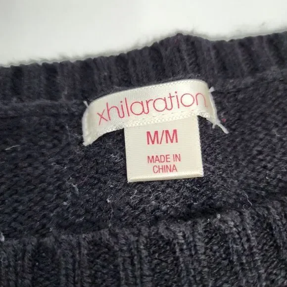 Xhilaration Christmas Sweater Dress Wen's Medium Knit Short Sleeve Santa‎ - Picture 4 of 5